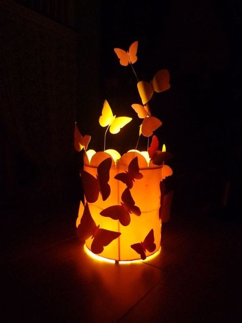 Butterfly Lantern Diy, Aesthetic Lantern Diy, Diy Lanterns For Kids, Diy Diwali Lanterns, Butterfly Lantern, Homemade Lanterns, Origami Lantern, Diwali Lantern, Creative Origami