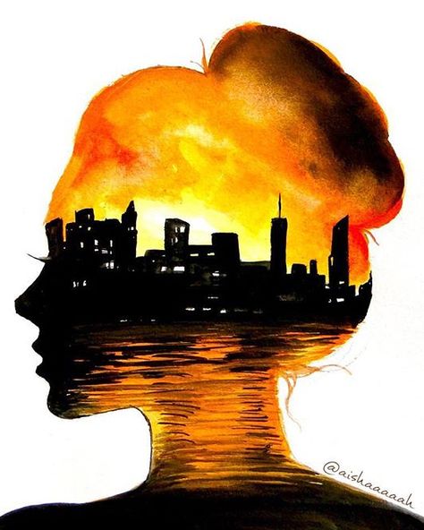 Siloute Paintings, Cool Silhouette Art, Silhouette Art Ideas, Pointalism Art, Emoji Drawings, Design Art Drawing, Canvas Art Projects, Silhouette Painting, Train Art