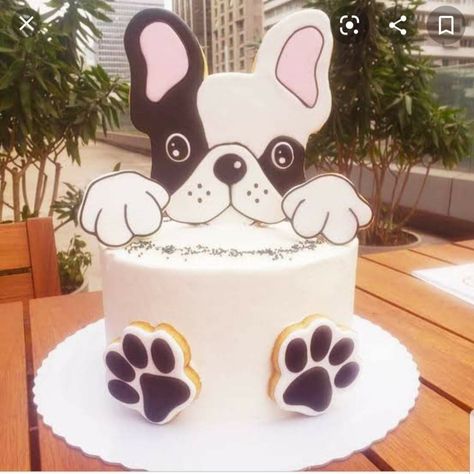 Pet Adoption Birthday Party, Bulldog Cake, Dog Themed Birthday Party, 8th Birthday Cake, Dog Cupcakes, Dog Birthday Cake, Naked Cakes, Dog Bakery, Dog Cakes