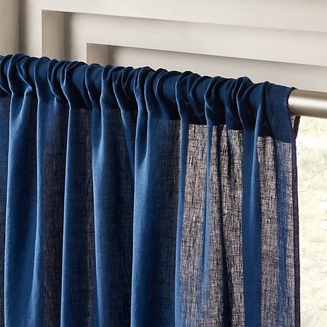 Forest Green Linen Curtain Panel 48"x84" + Reviews | CB2 Grey Linen Curtains, Teal Curtains, Navy Curtains, Homemade Curtains, Plaid Curtains, Leaf Curtains, Linen Curtain Panels, Bedroom Drapes, Ikea Curtains