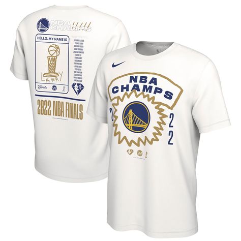 The Golden State Warriors are officially the 2022 NBA Finals Champions! You knew all season long that they would bring home the coveted Larry O'Brien Trophy. Celebrate your team being crowned the best in the league with this Nike Roster T-Shirt. Featuring commemorative graphics, this Golden State Warriors gear is a great way to remember this historic moment for years to come. Nba Golden State Warriors, Nba Champions, Nba Finals, Nike White, Golden State Warriors, Golden State, Nike Shirts, New Nike, Remember This