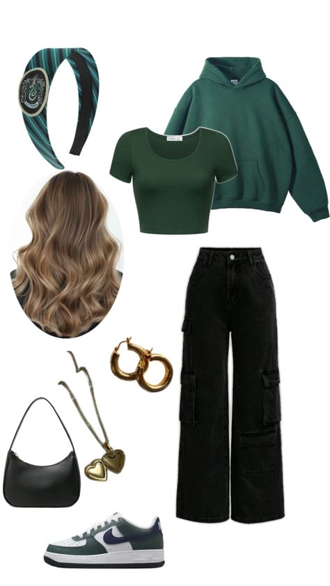 Slytherin Aesthetic Outfit Slytherin Clothes Aesthetic, Slytherin Aesthetic Fashion, Slytherin Aesthetic Outfit, Slytherin Clothes, Slytherin Outfit, Slytherin Fashion, Girly Christmas Gifts, Slytherin Aesthetic, Aesthetic Outfit