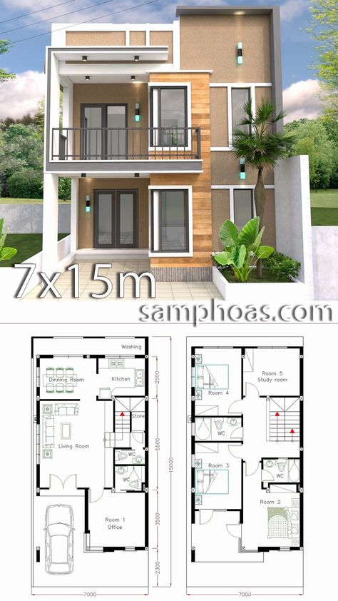 Images By Altaf Choudari On Goals By Jb 679 5 Bedroom House Plans, Two Story House Design, Casa Country, Two Story House, Duplex House Plans, Simple House Design, House Construction Plan, Model House Plan, House Layout Plans