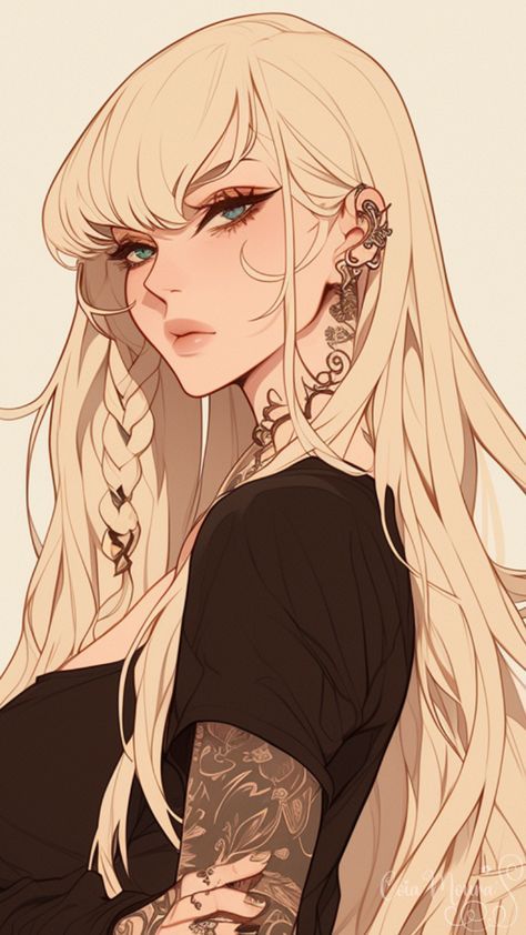 Female Oc Character Design Modern, Anime Haircuts Women, Anime Female Oc, Trending Hairstyles For Women, Blonde Hair Characters, Hairstyles Female, Haircuts Women, Female Ocs, Pelo Anime