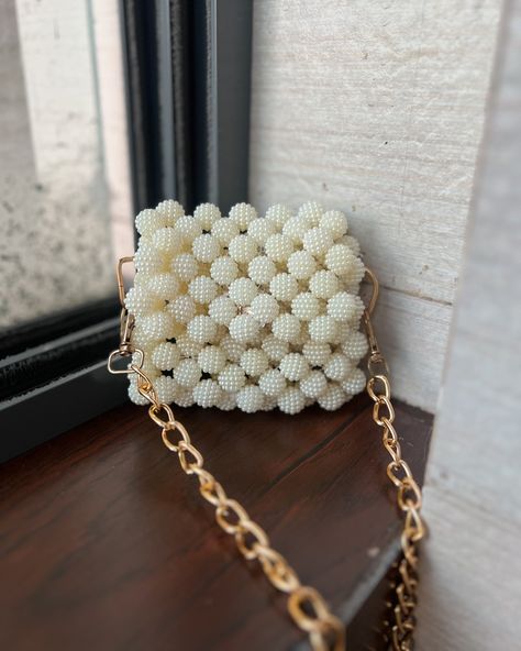 Check out our Exclusive New White Pearls Sling Bag👜 It has a metal chain along with magnetic clasp✨ Customisation is available!✨ DM us for orders & collaboration ✨ Magnetic Clasp, Metal Chain, Sling Bag, Pearl White, Chain