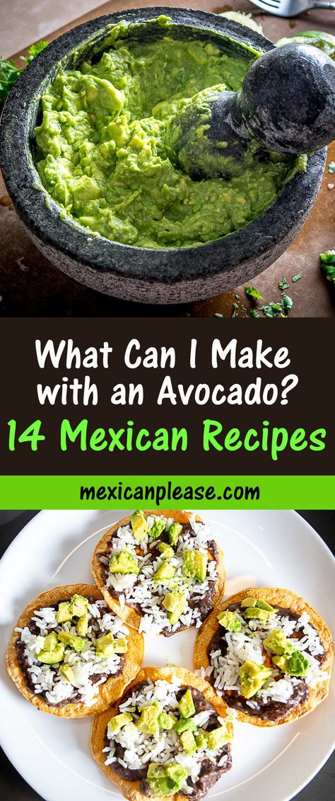 There's so much you can do with avocados in Mexican cuisine! Here are the recipes where you'll get the most bang for your buck with avocados -- 14 real deal Mexican recipes. I hope you find some new ideas in this list. I get tons of mileage from avos and I hope you will too after reading through this list 🙂 Ways To Use Avocado, Mexican Avocado Salsa Recipe, Avacado Dinner, Avocado Recipes Dinner, Mexican Restaurant Guacamole Recipe, Homemade Mexican Guacamole, Mexican Avocado, Avocados From Mexico, Mexican Cooking