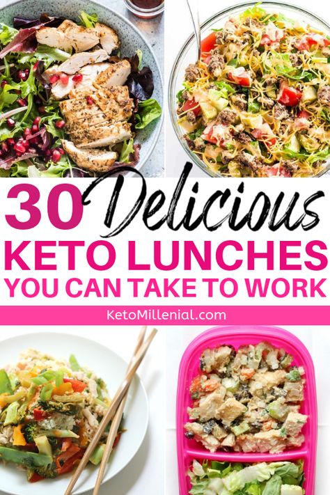 13 Simple Keto Lunches For Work That You Can Make Ahead – Keto Millenial Keto Lunchbox Ideas, Keto Bento, Lunch Recipes For Work, Recipes For Work, Salads For Lunch, Fitness Snacks, Keto Lunch Recipes, Keto Lunches, Keto Salads