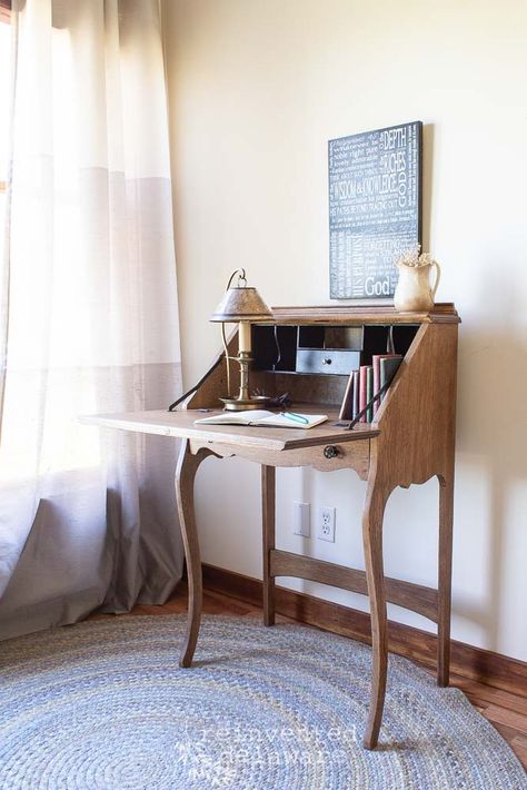 Small Antique Desk, Fold Up Desk, Secretary Desk Makeover, Small Writing Desk, Door Desk, Fold Down Desk, Old Is Gold, Antique Writing Desk, Small Home Offices