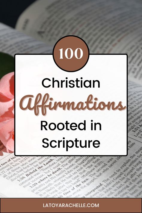 Looking for powerful Bible-based affirmations to start your day? Here are 100 powerful Christian affirmations designed to provide daily hope and inspiration. These biblical affirmations are perfect for women who want to embrace God's promises and focus on His plan for their lives. A Free PDF of the Bible affirmations is also included! encouraging bible verses, scripture, affirmations for Christian women, daily bible affirmations, positive bible affirmations, chrisitan affirmations woman Daily Bible Affirmations, Scripture Affirmations, Positive Scripture, 100 Affirmations, Bible Affirmations, Inspirational Words Of Encouragement, Biblical Affirmations, Prayer For Wisdom, Christian Woman Encouragement