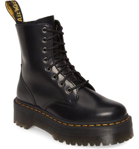 Dr. Martens Jadon Boots Doc Marten Platform, Dr Martens Jadon Boots, Jadon Platform Boots, Galaxy Converse, Jadon Boots, Doc Martens Style, Galaxy Vans, Dr Martens Jadon, Doc Martens Outfit