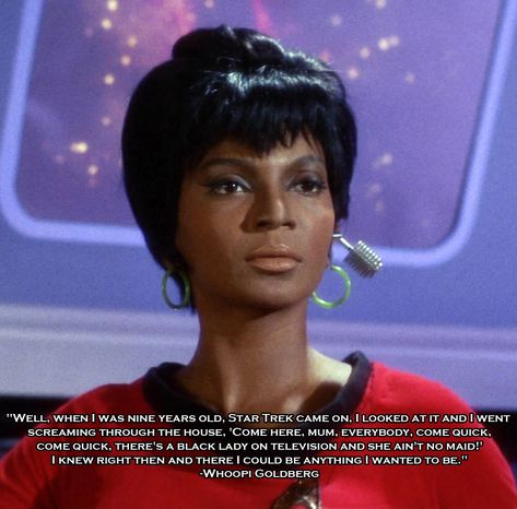 “When I was 9 years old, Star Trek came on…” ~ Whoopi Goldberg Nichelle Nichols, Star Trek 1966, Mr Spock, Star Trek Tv, Star Trek Original Series, Star Trek Characters, Star Trek Original, Star Trek Universe, Star Trek Tos