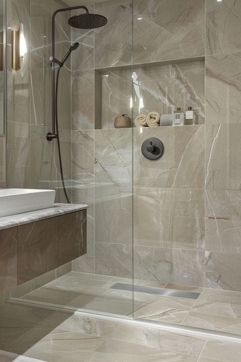 Large Open Walk In Showers, Roman Shower Walk In, Walk In Shower With Two Shower Heads, Large Tile Shower Ideas Walk In, Spa Shower Ideas Walk In, Tile Walk In Shower Ideas, Zero Entry Shower Ideas, Tile Shower Ideas Walk In, Walkin Shower Ideas