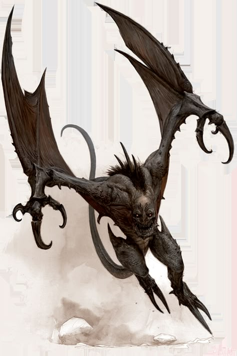 Monster Vampire Art, Albino Bat, Dark Demon, Flying Monsters, Monster Artwork, Fantasy Demon, Dark Creatures, Png Free Download, Creature Artwork