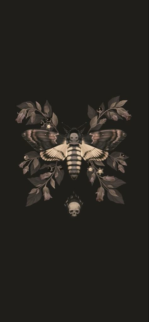 Cute Goth Phone Wallpaper, Dark Cottagecore Phone Wallpaper, Witchy Apple Watch Wallpaper, Occult Phone Wallpaper, Hawkmoth Aesthetic, Deathmoth Wallpapers, Dark Apple Watch Wallpaper, Witchy Phone Aesthetic, Gothic Witchy Wallpaper