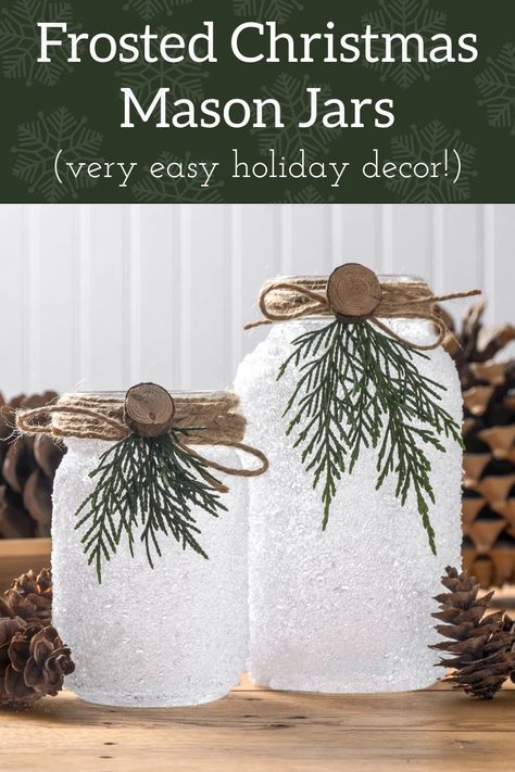 Epsom Salt Mason Jar Christmas, Mason Jar Decor Christmas, Epsom Salts Christmas Crafts, Epsom Salt Jars Gift Ideas, Epsom Salt Christmas Decor, Epsom Salt Frosted Jars, Epsom Salt Candle Jar, Jar Snowman Crafts, Epsom Salt Mason Jar Crafts