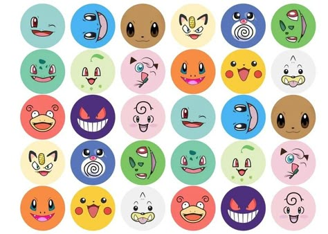 Geheimagenten Party, Pokemon Cupcakes, Pokemon Faces, Pokemon Decor, Pokemon Themed Party, Cocktail Toppers, Pokemon Craft, Edible Toppers, Pokemon Birthday Party