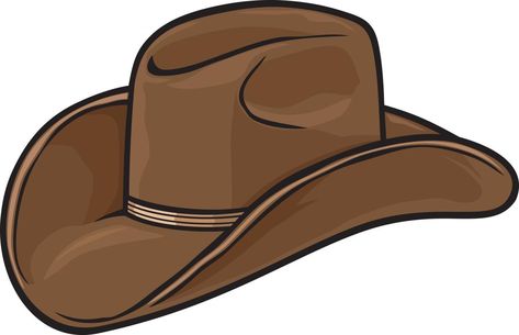 Cowboy Hat Drawing, Cowboy Hat Design, Cowboy Images, Brown Cowboy Hat, Silhouette Online Store, Hat Vector, Types Of Hats, Chapeau Cowboy, Cowgirl Hats