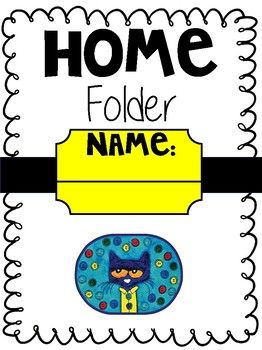 Pete The Cat Home Folder Cover Sheet by Kelsey Hilliard | Teachers Pay Teachers Pete The Cat Classroom Theme Decor, Pete The Cat Classroom Theme, Take Home Folder Cover, Pete The Cat Classroom, Homework Binder, Birthday Board Diy, Cat 2023, Take Home Folders, Cat Communication