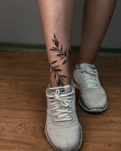 Calf Vine Tattoos For Women, Anklet Tattoos Wrap Around Flower, Lower Leg Wrap Around Tattoo, Wrap Tattoo Ankle, Knee Scar Tattoos Women, Wrap Leg Tattoo Women, Cute Ankle Tattoos For Women Wrap Around, Ankle Wrap Tattoo For Women, Top Of The Foot Tattoos