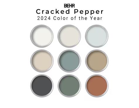 2024 Color of the Year Cracked Pepper Behr Palette Whole Home Paint Colors - Etsy Behr Palette, Cracked Pepper Behr, Home Paint Colors, Home Paint, 2024 Color, Cracked Pepper, Paint Colors For Home, Color Of The Year, Wall Paint