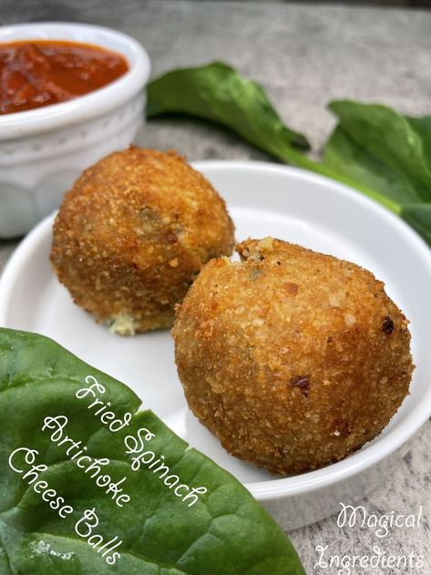 Artichoke Bites, Magical Ingredients, Fried Spinach, Dinner Party Appetizers, Heavy Appetizers, Slow Cooker Appetizers, Friends Recipes, Superbowl Party Food, Cheese Balls