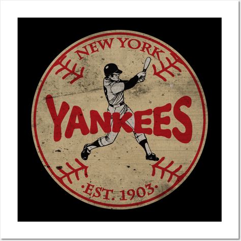 ny yankees by mama -- Choose from our vast selection of art prints and posters to match with your desired size to make the perfect print or poster. Pick your favorite: Movies, TV Shows, Art, and so much more! Available in mini, small, medium, large, and extra-large depending on the design. For men, women, and children. Perfect for decoration. Yankees Background, Yankees Painting, Yankees Aesthetic, Yankees Wall Art, Yankees Poster, Vintage Yankees Poster, Vintage Mets Poster, Sleeve Ideas, Sleeves Ideas