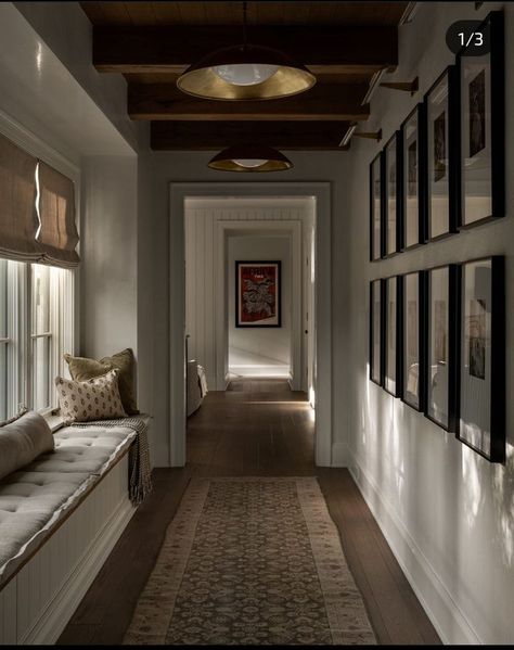 Long Hallway With Windows, Upstairs Hallway Ideas Luxury, Hallway With Lots Of Doors, Enterance Idea Modern, Long Corridor Ideas, Switzerland House, Dream Farmhouse, Upstairs Hallway, Lets Stay Home