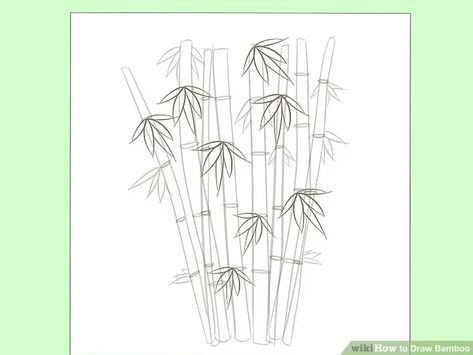 Bamboo Drawing, Bamboo Artwork, Panda Drawing, Painting Flowers Tutorial, Bamboo Plant, Pencil Sketch Images, Shading Techniques, Leaf Drawing, Easy Doodle Art