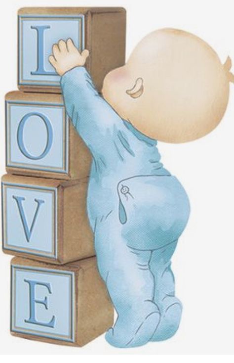 Storch Baby, Scrapbook Bebe, Idee Babyshower, Baby Art Projects, Baby Boy Cards, The Word Love, Baby Illustration, Baby Painting, Baby Frame