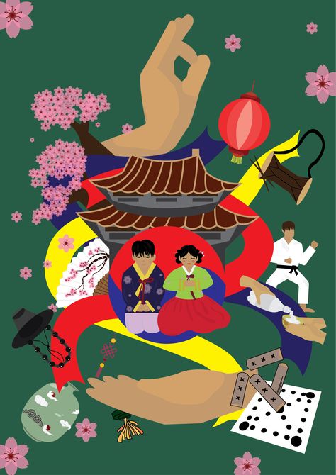 Made this for a contest by Talk Talk Korea. "Korean Culture Poster" 🇰🇷 This is for a contest, I hope you like it. . . . . #TalkTalkKorea2023 #TalkTalkKorea #TalkTalkKoreaContest #poster #illustration #koreanculture #korea #drawing #art Korean Culture Art, Korea Drawing, Culture Illustration, Culture Poster, Korean Culture, Poster Illustration, Drawing Challenge, Drawing Art, Culture Art