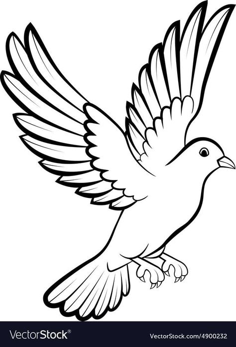 Dove Printable, Dove Svg, Birds Drawings, Flying Dove, Bird Outline, Holy Spirit Dove, Dove Tattoo, Spirit Design, Dove Bird