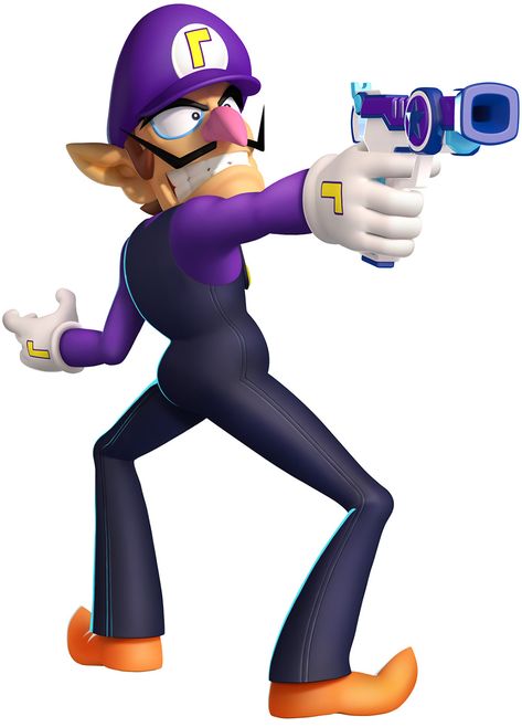 Waluigi, Shooting - Mario & Sonic at the London 2012 Olympic Games Mario All Stars, Mario Kart Wii, Diddy Kong, Mario Nintendo, Super Mario Art, Games Art, Mario Art, Mario Brothers, Mario And Luigi