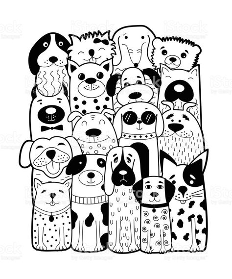 Dogs Doodle, Tatoo Dog, Dog Doodle, Tamako Love Story, 동화 삽화, Doodle Art Journals, Doodle Tattoo, Cat Doodle, 강아지 그림