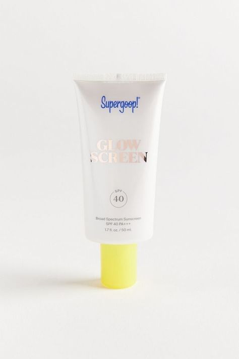 Supergoop!'s Glowscreen Sunscreen Is Helping Me Go Foundation-Free — It's That Good Makeup With Sunscreen, Supergoop Glow Screen, Supergoop Glowscreen, Glow Screen, Salon Cart, Glow Primer, Cocoa Seeds, Broad Spectrum Sunscreen, Spf Sunscreen