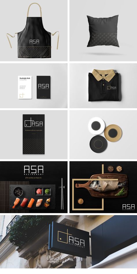 Food Branding Identity, Restaurant Brand Identity Design, Brand Identity Restaurant, Restaurant Identity Design, Asian Restaurant Logo, Chef Branding, Restaurant Branding Identity, Resturant Logo, Restaurant Brand Identity