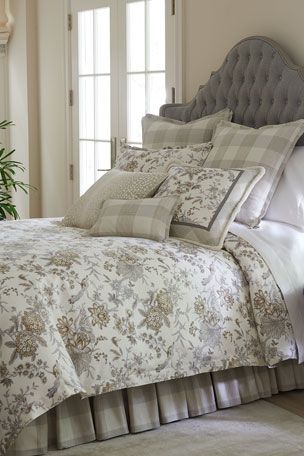 -89FM Legacy Martina King Sham Martina Pillow, 12" x 16" Summer Bedroom, Bed Scarf, French Country Bedrooms, Full Duvet Cover, Luxurious Bed, Grey Home Decor, Ruffle Bedding, Neutral Bedroom, Grey Pillows