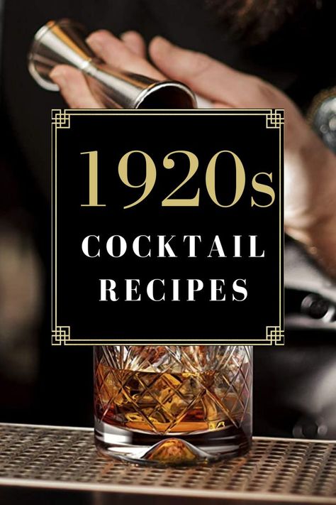 What better way to add some authenticity to a 1920s party than to use some of the original recipes from the roaring 1920s? We are here to help with 10 of the most fabulous prohibition cocktails from the 1920s and 30s. Cheers! 1920 Hollywood, Holiday Theme Party Ideas, Speakeasy Drinks, Gatsby Dinner Party, Bar Drink Ideas, Prohibition Wedding, Prohibition Cocktails, 1920 Theme, Speakeasy Theme