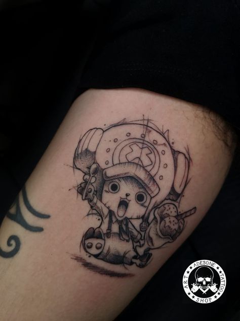 Chopper Tattoo, One Piece Chopper, Armband Tattoos, Armband Tattoo Design, One Piece Tattoos, Cartoon Tattoos, Anime Tattoos, Tattoo Design Drawings, Armband Tattoo