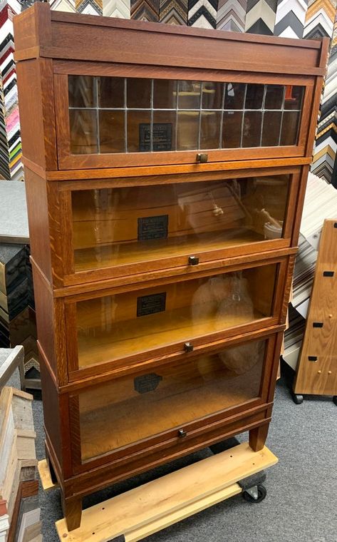 Beautiful Antique Globe Warnicke art mission leaded glass solid oak four section stacking barrister bookcase original Antique wavy glass34.5x63x11.5 Shipping is not free Please read my store policies Victorian Bookcases, Antique Globe, Law Office Decor, Glass Bookcase, Barrister Bookcase, Farmhouse Style Bedrooms, Fantasy Furniture, Woodworking Art, Oak Bookcase