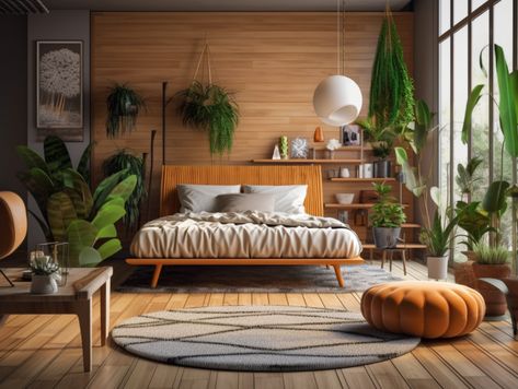 Retro Japandi Aesthetic, Scandinavian Japanese Bedroom, Japanese 70s Interior, Japandi Bedroom Lamp, Indian Aesthetic Home Decor, 70s Japanese Interior Design, 70s Inspired Bedroom Retro, Japanese Futon Bedroom Ideas, Futon Bedroom Aesthetic