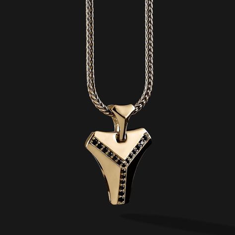 Seekers Luxury - Sophisticated Solid Gold Jewelry - Touch of Modern Men’s Pendant, Golden Necklaces, Gold Pendants For Men, Black Diamond Pendant, Human Spine, Rose Gold Black Diamond, Locket Design, Pendant For Men, Black Diamonds