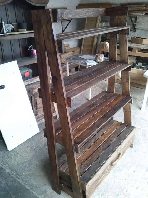 Pallet Bookcase • 1001 Pallets Pallet Bookcase, Pallet Bookshelf, Beautiful Bookshelf, Hobby Ideas, Wooden Pallet Furniture, Pallet Designs, Pallet Decor, Pallet Shelves, Recycled Pallets