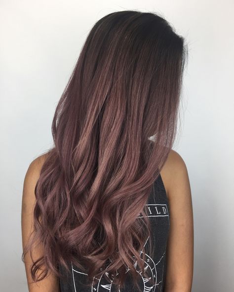 Light Brown Plum Hair, Violet Light Brown Hair, Light Plum Hair Color, Ash Purple Balayage, Hair Color Ideas Balayage, Purple Tinted Brown Hair, Chocolate Lavender Hair, Lavender Balayage, Deep Purple Hair