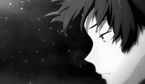 Hyouka Oreki, Anime Gifs, Animated Love Images, Anime Monochrome, Anime Gifts, Aesthetic Gif, Aesthetic Instagram Theme, Love Gif, Dark Anime