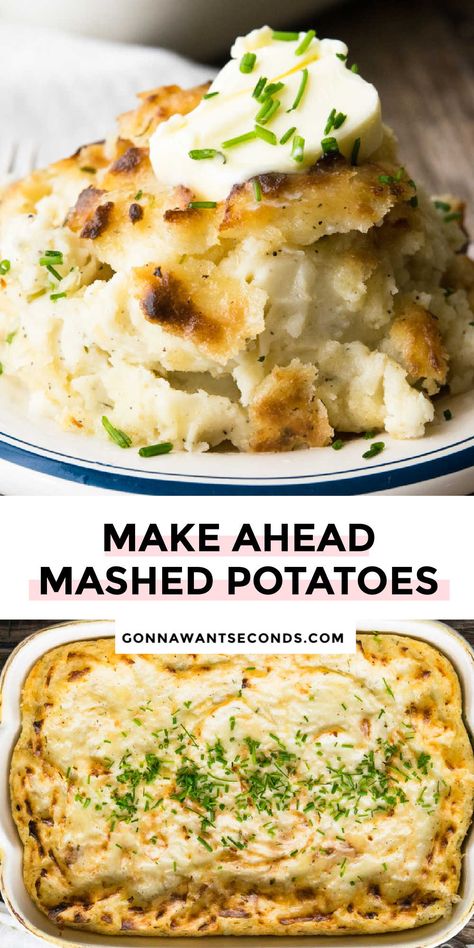 Make Ahead Mashed Potatoes Mashed Potato Recipes Side Dishes, Do Ahead Mashed Potatoes, Make Ahead Potato Recipes, Make Ahead Potatoes, Make Ahead Mashed Potatoes Recipe, Frozen Mashed Potatoes, Thanksgiving Potatoes, Mashed Potatoes Thanksgiving, Make Ahead Mashed Potatoes