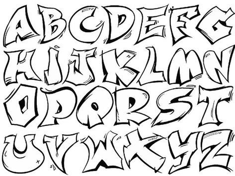 Cool Fonts Alphabet, Alphabet Graffiti, Graffiti Lettering Alphabet, Graffiti Art Letters, Graffiti Text, Handwritten Typography, Graffiti Words, Graffiti Lettering Fonts, Graffiti Writing