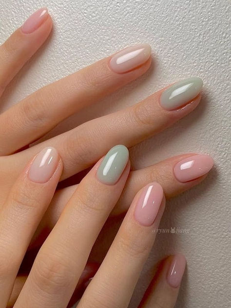 19 Best Korean Pastel Nails to Bloom Your Spring Style | The KA Edit Elegant Pastel Nails, Pastel Natural Nails, Muted Pastel Nails, Korean Pastel Nails, Pastel Wedding Nails, Nail Pastel Colors, Pastel Nails Short, Classy Bridesmaid Nails, Simple Pastel Nails