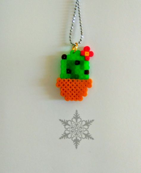 Hama beads baby cactus pendant Etsy Shop: DesignUnStudio Baby Cactus, Crochet Mask, Perler Beads Designs, Fuse Beads, Perler Bead Patterns, Hama Beads, Bead Designs, Perler Beads, Bead Crafts