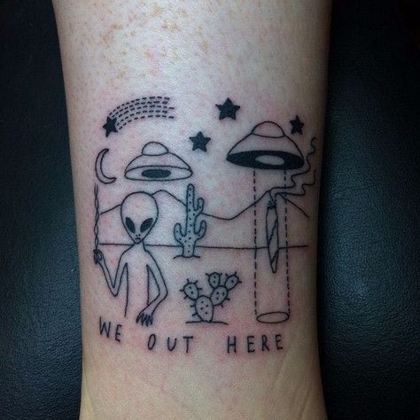 We out here. via @seanfromtexas #seanfromtexas #aliens #space Sean From Texas, Texas Tattoos, Type Tattoo, Alien Tattoo, Facial Tattoos, Old School Tattoo Designs, Sketch Tattoo Design, Weird Tattoos, Star Wars Tattoo