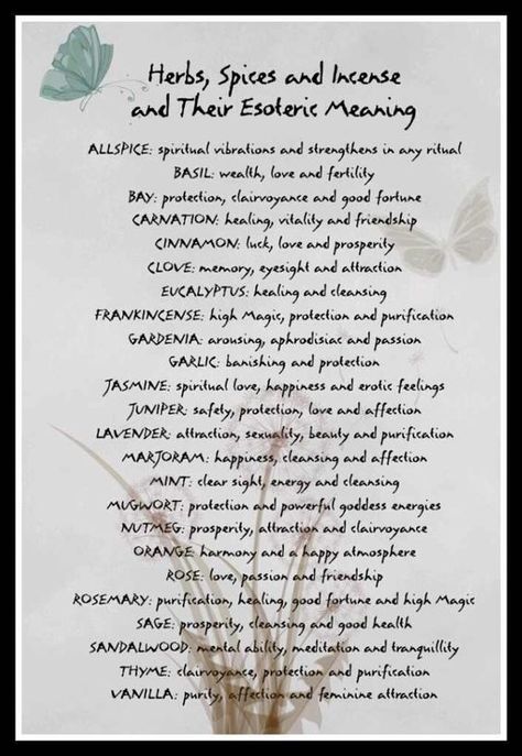 Herbs, Spices & Incense and Their Esoteric Meaning | Witches Of The Craft® Magickal Herbs, Witch Herbs, Magic Herbs, Magical Herbs, Herbal Magic, Healing Herbs, Kitchen Witch, Back To Nature, Herbal Medicine